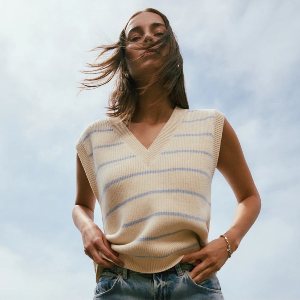 Reformation Janey Cotton Sweater Vest